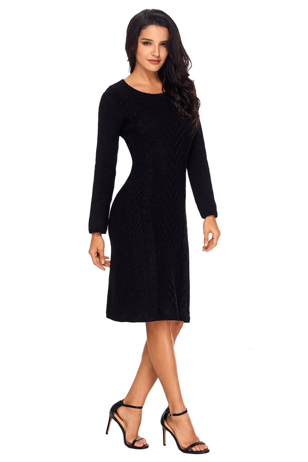 black knit sweater outfit